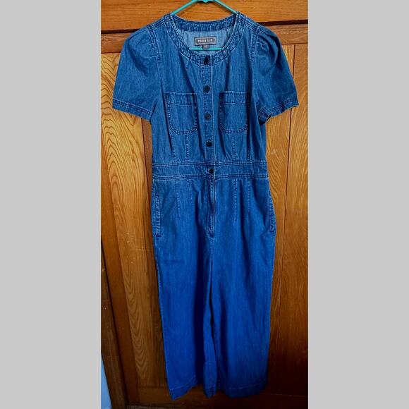 J.Crew Pants - Vintage Style J.Crew Point Sur Puff Sleeve Denim Jumpsuit 12